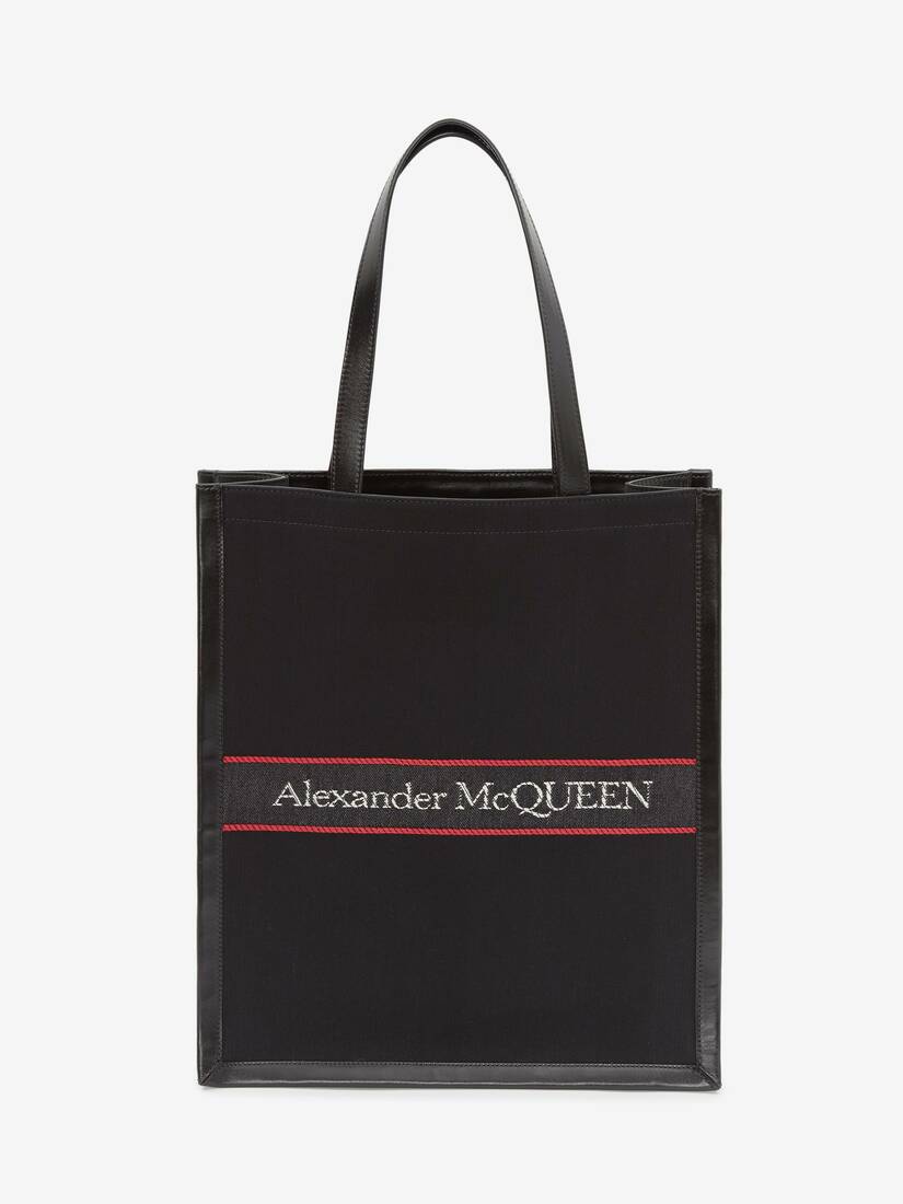 Totes Alexander McQueen Selvedge Hombre - Negros/Rojos - Mexico 602-WBJVTR